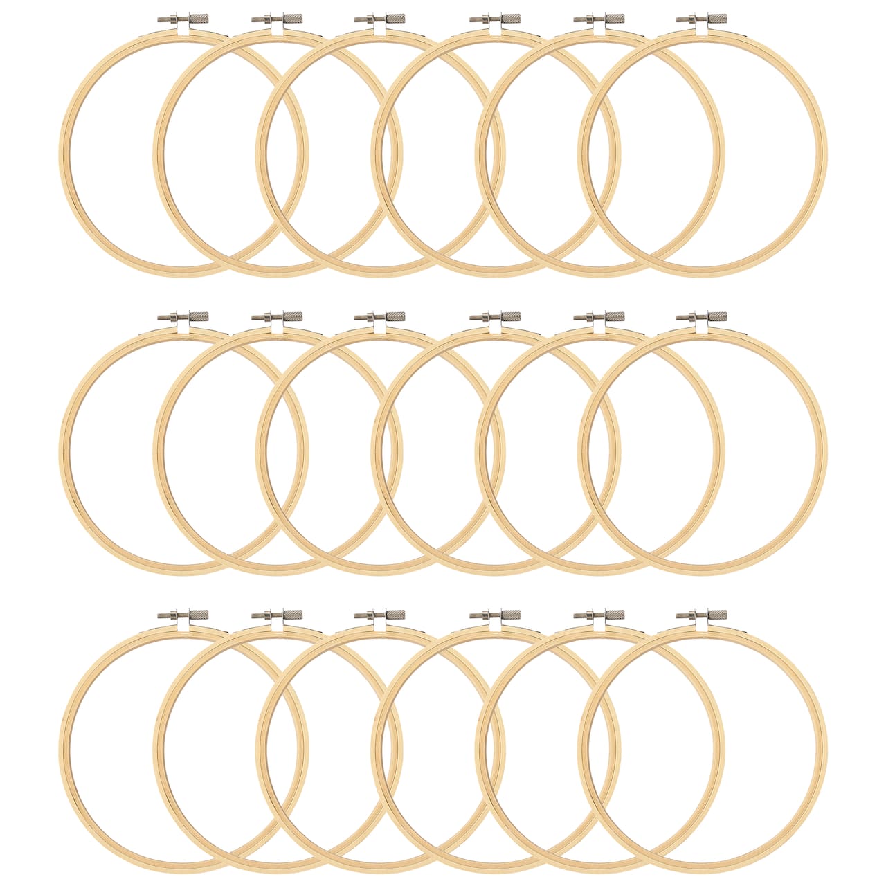 18 Pack: Wooden Embroidery Hoop by Loops & Threads™